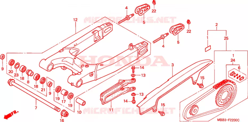 Kit catena di trasmi - esploso BRACCIO OSCILLANTE