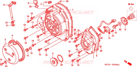 Coperchio frizione Honda 11330MCZ000