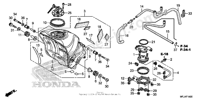 Gruppo serbatoio carburante Honda 17500MFJD10