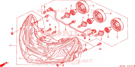 Gruppo faro Honda 33102MCJD01