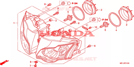 Gruppo faro Honda 33102MFL641