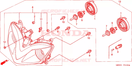 Gruppo faro Honda 33120MBWD21