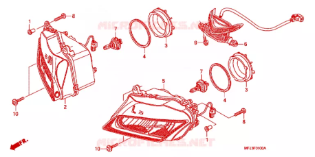 Unità faro sinistra Honda 33152MFJD01