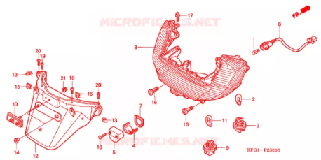 Unità luce combinata Honda 33710KFG003