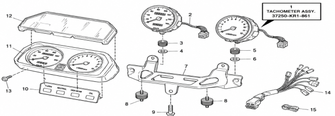 Contagiri completo Honda 37250KR1861