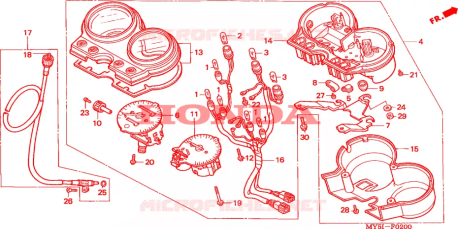 Indicatore tachimetro completo Honda 37250MY5861