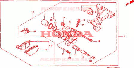 Gruppo pinza freno posteriore Nissin Honda 43100MV9006