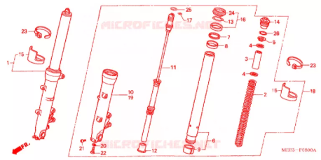 Tubo forcella completo Honda 51410MEE003