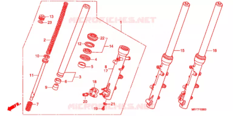 Tubo forcella completo Honda 51410MFFD01