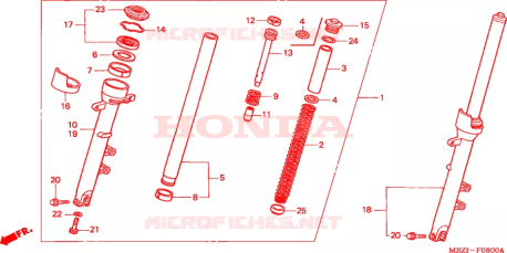 Fodero inferiore destro forcella Honda 51420MBZG01