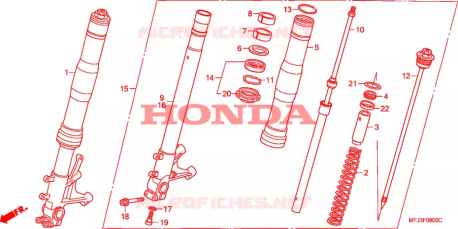 Fodero inferiore destro forcella Honda 51425MFJA51
