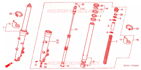 cartuccia forcella anteriore Honda 51430MEE003