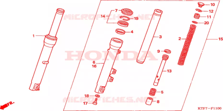 Forcella anteriore sinistra completa Honda 51500KTF911