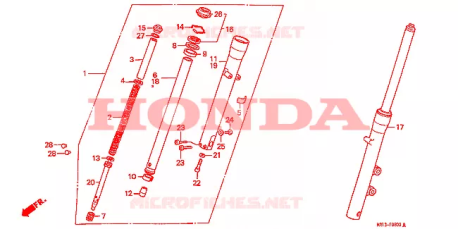 Fodero inferiore sinistro forcella Honda 51521MR1671