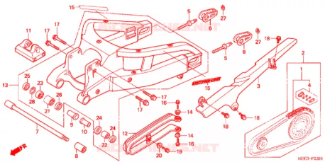 Forcellone posteriore completo Honda 52200MEE000