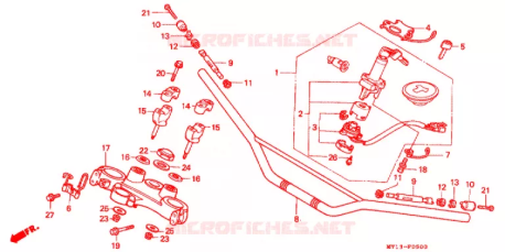 Piastra superiore forcella Honda 53220MS8010