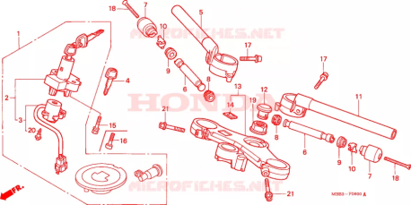 Piastra superiore forcella Honda 53300MBB000