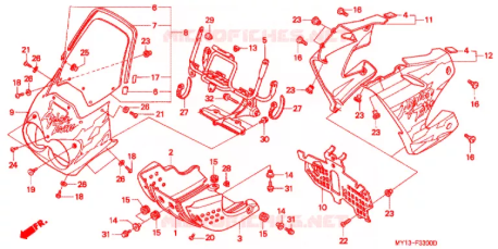 Telaietto anteriore carena Honda 61310MAY620