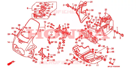 Telaietto anteriore carena Honda 61310MV1930