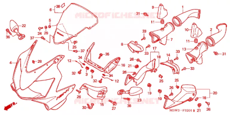 Supporto B cupolino/strumentazione Honda 64502MBWD20