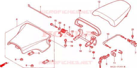 Sella anteriore completa pilota Honda 77100MCJ750