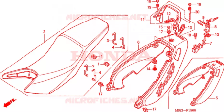 Gruppo sella doppia Honda 77200MBZG00